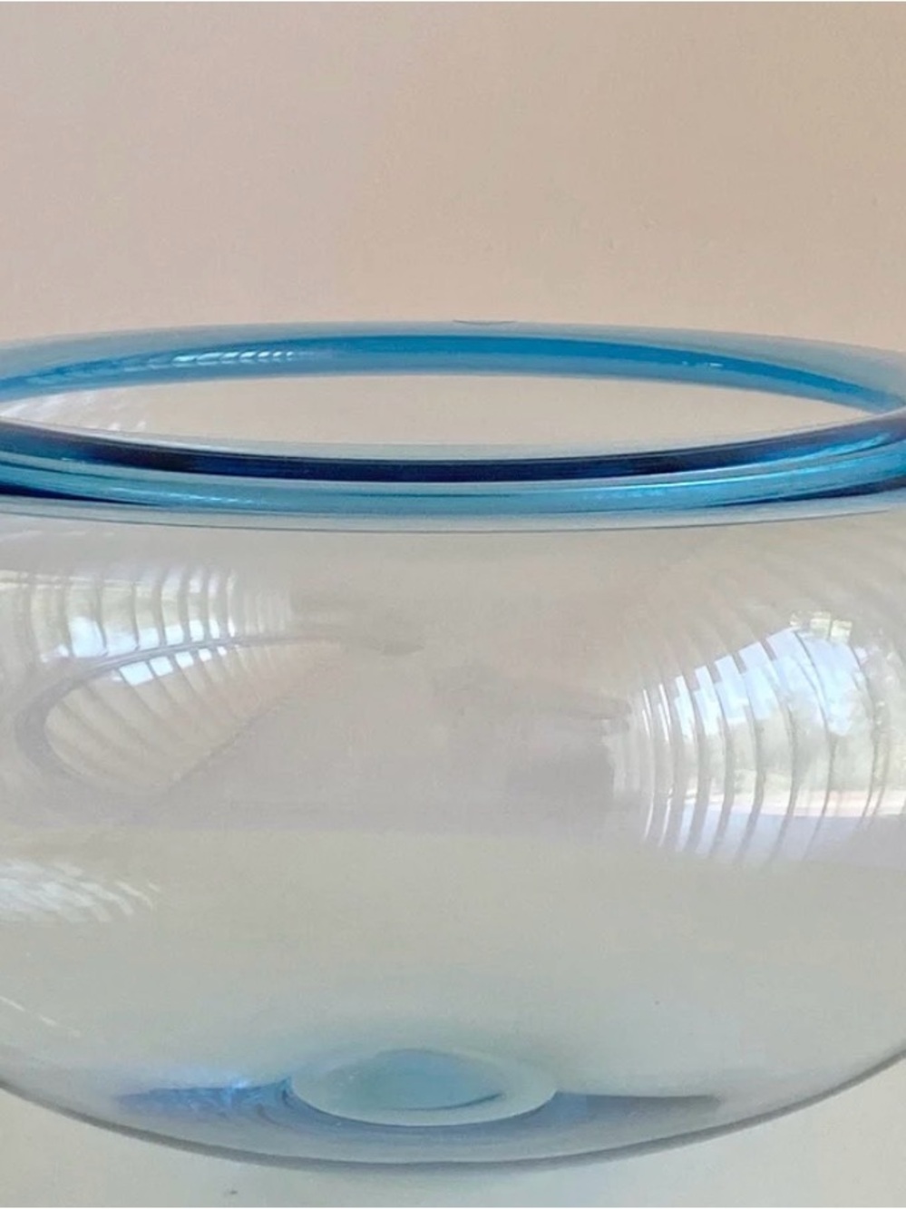 Per Lutken Royal Copenhagen Art Glass Bowl: MCM Blue Provence Crystal